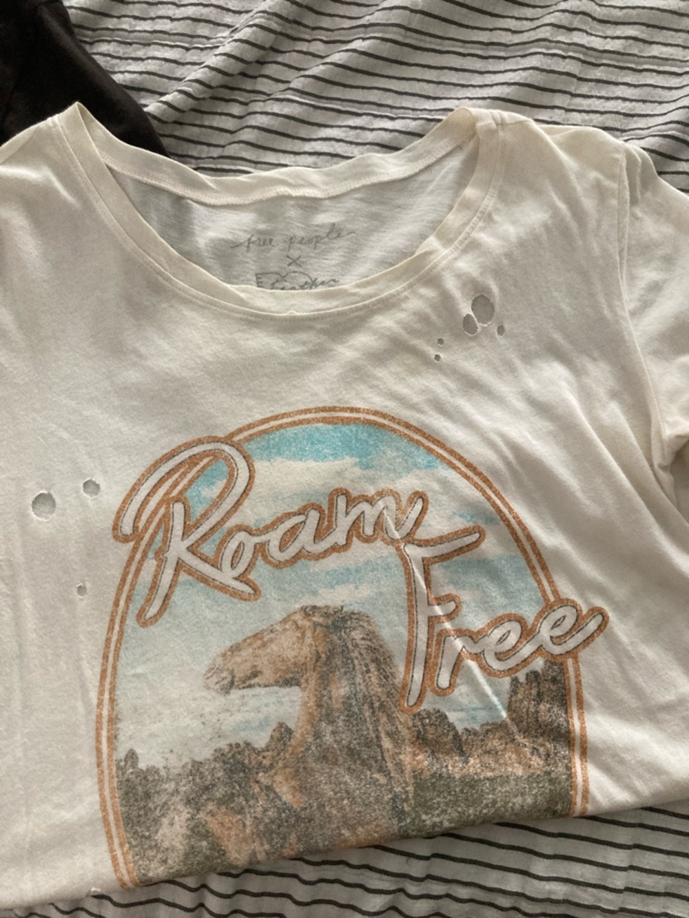 Free People Cream Tee